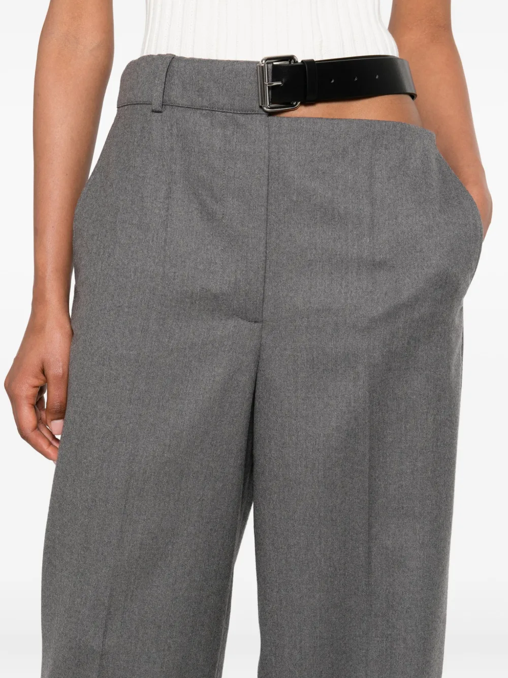 Stella McCartney Broek met ceintuur Grijs