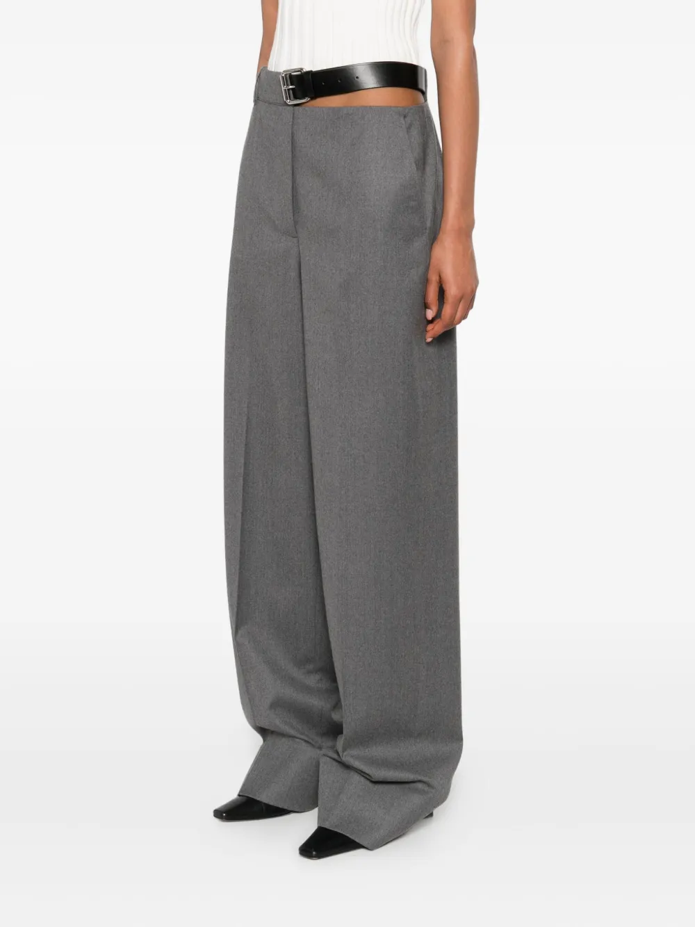 Stella McCartney Broek met ceintuur Grijs
