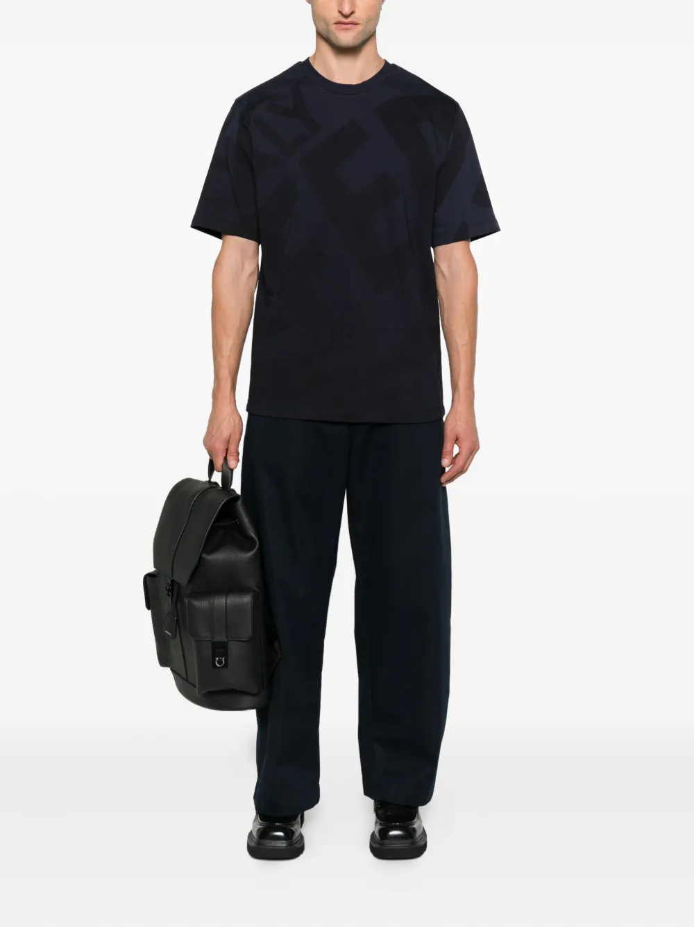Ferragamo Katoenen T-shirt met grafische print Blauw