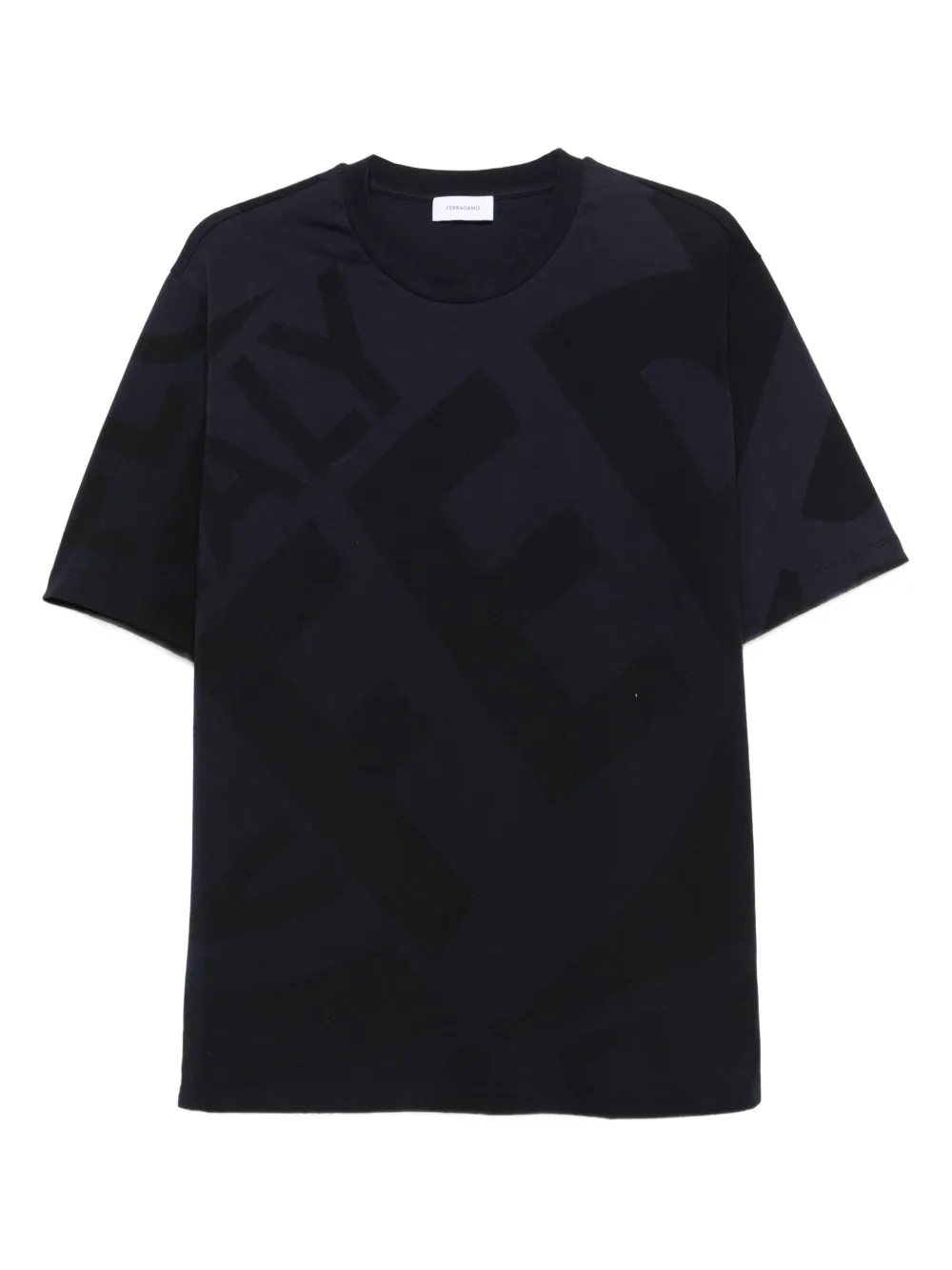 Ferragamo graphic-print cotton T-shirt Blauw