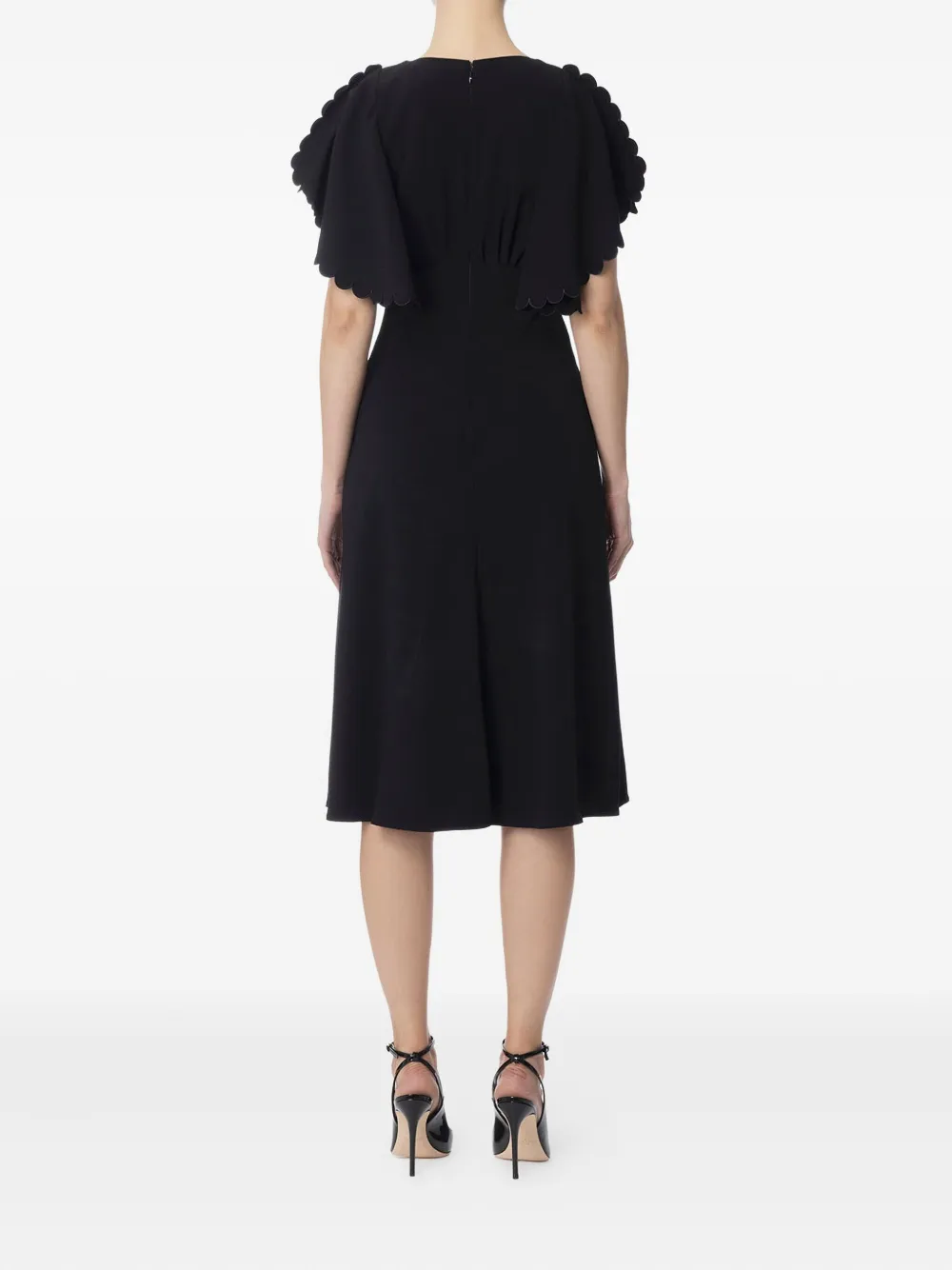 Elisabetta Franchi Jurk met gewelfde afwerking Zwart