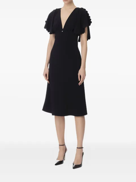 Elisabetta Franchi V-Ausschnitt-Kleid mit Wellensaum