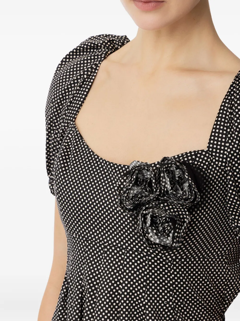 Elisabetta Franchi Jurk met korte mouwen en stippen Zwart