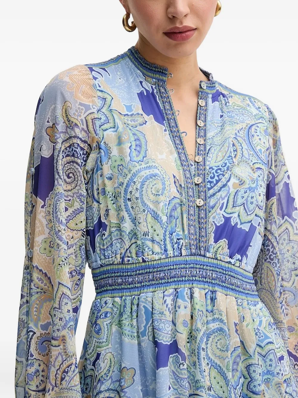 Hale Bob Shelby mini-jurk met paisley-print Blauw
