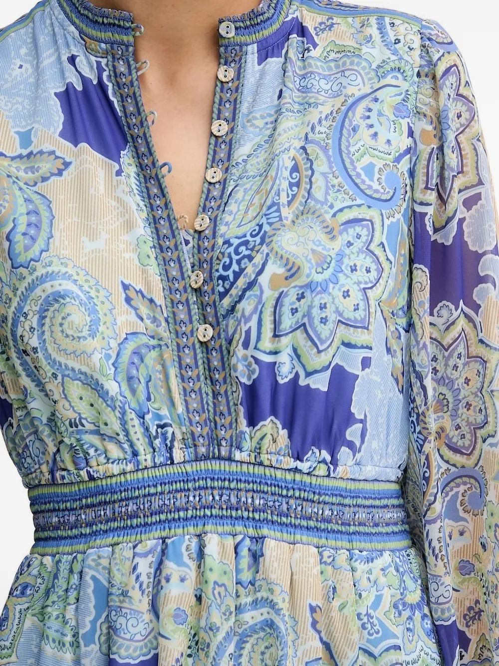 Hale Bob Shelby mini-jurk met paisley-print Blauw
