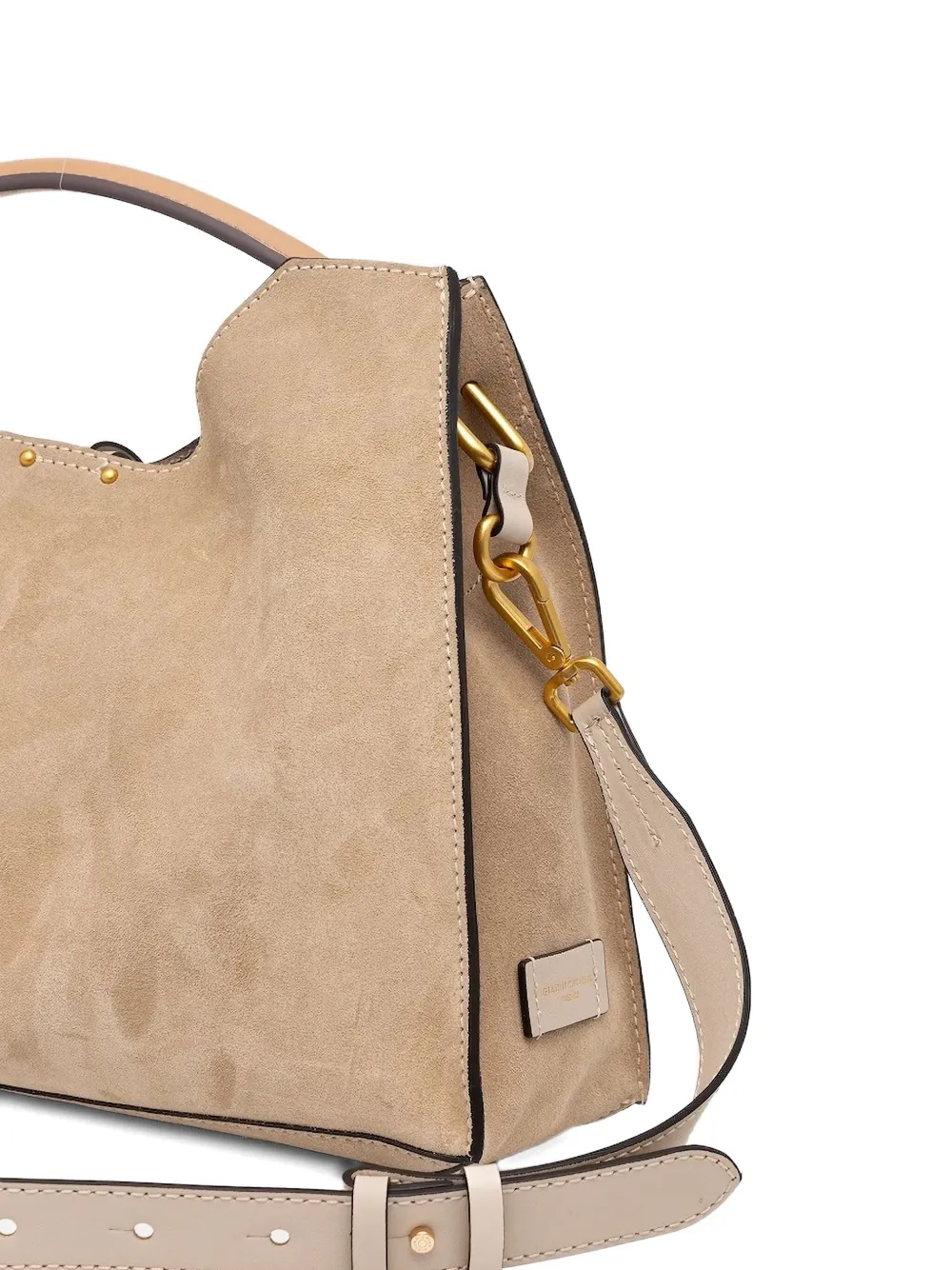 Gianni Chiarini Aurora Cut-out Suede Tote Bag In Brown