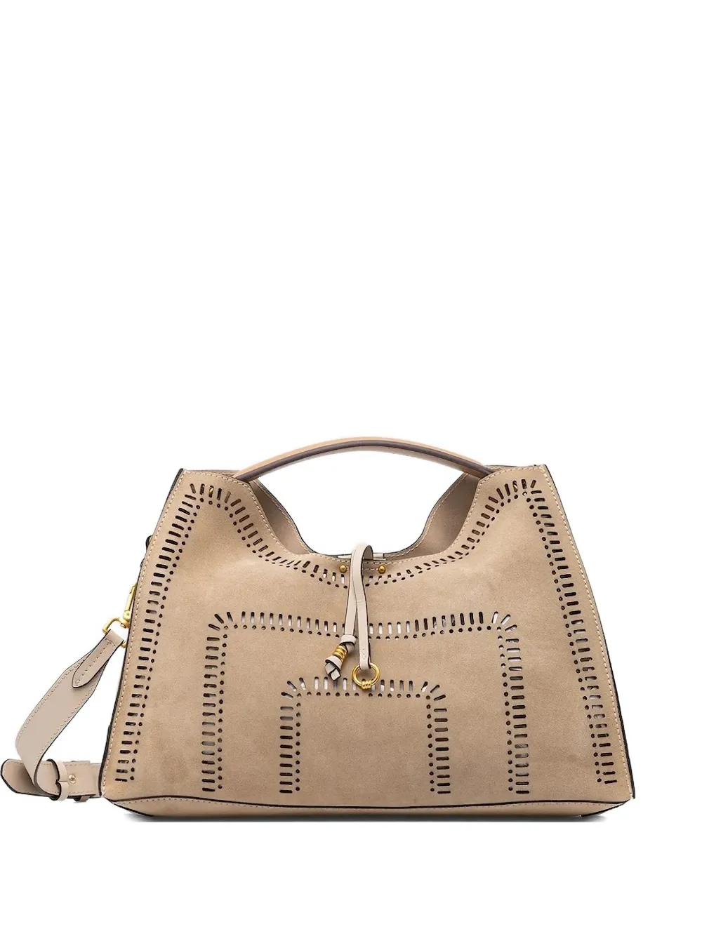 Gianni Chiarini Aurora Cut-out Suede Tote Bag In Brown