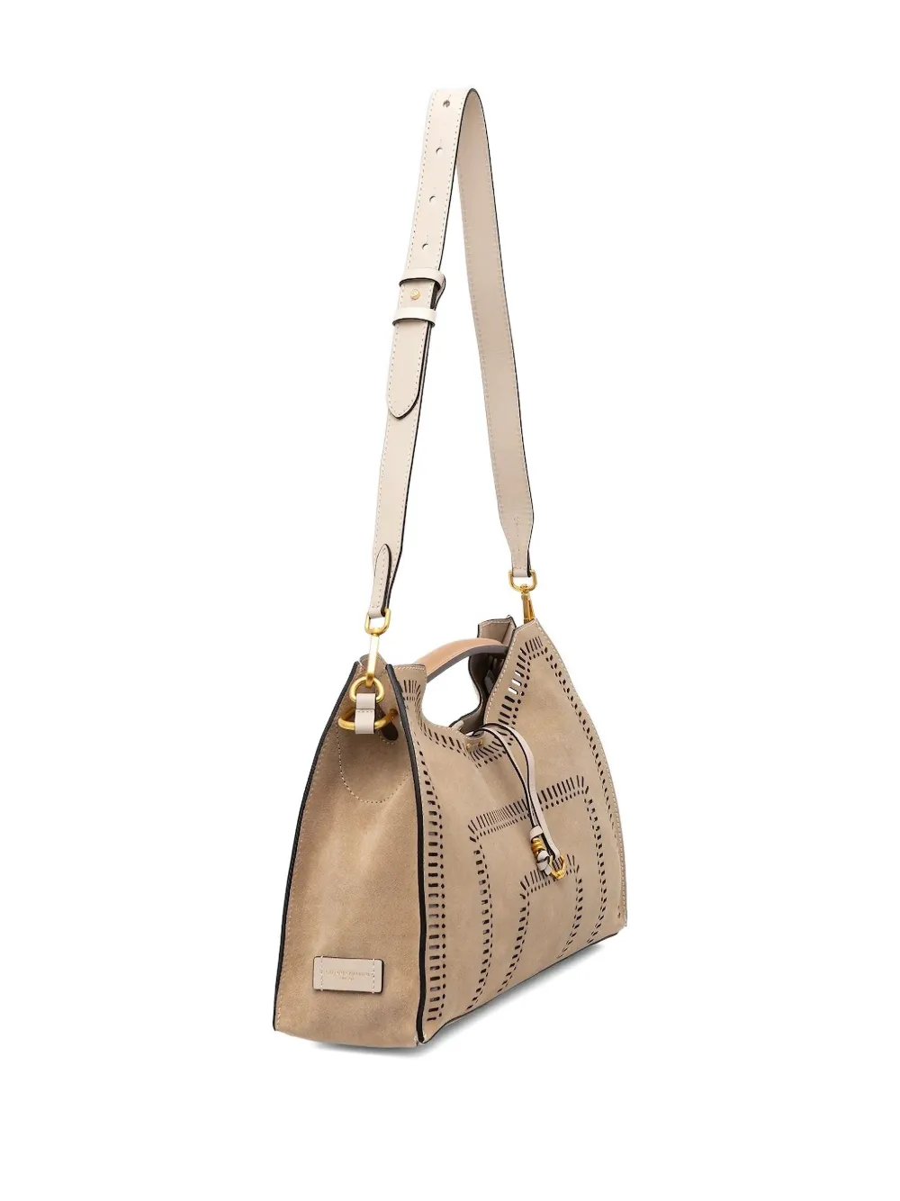 Gianni Chiarini Aurora Cut-out Suede Tote Bag In Brown