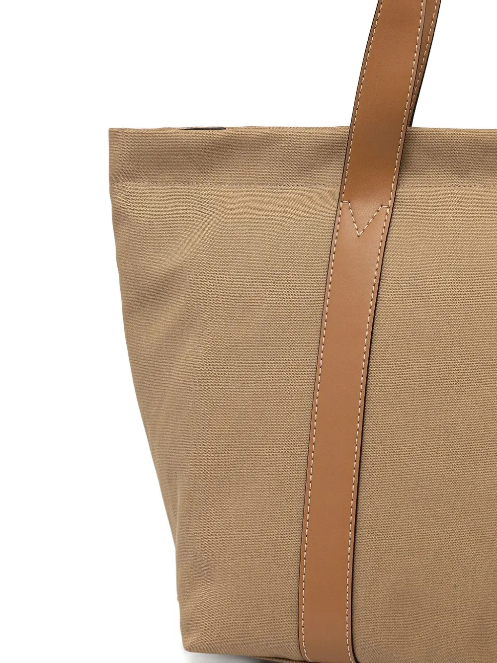 GIANNI CHIARINI leather-trimmed canvas tote bag Beige