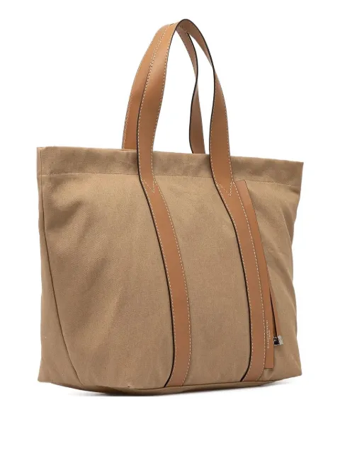GIANNI CHIARINI leather-trimmed canvas tote bag