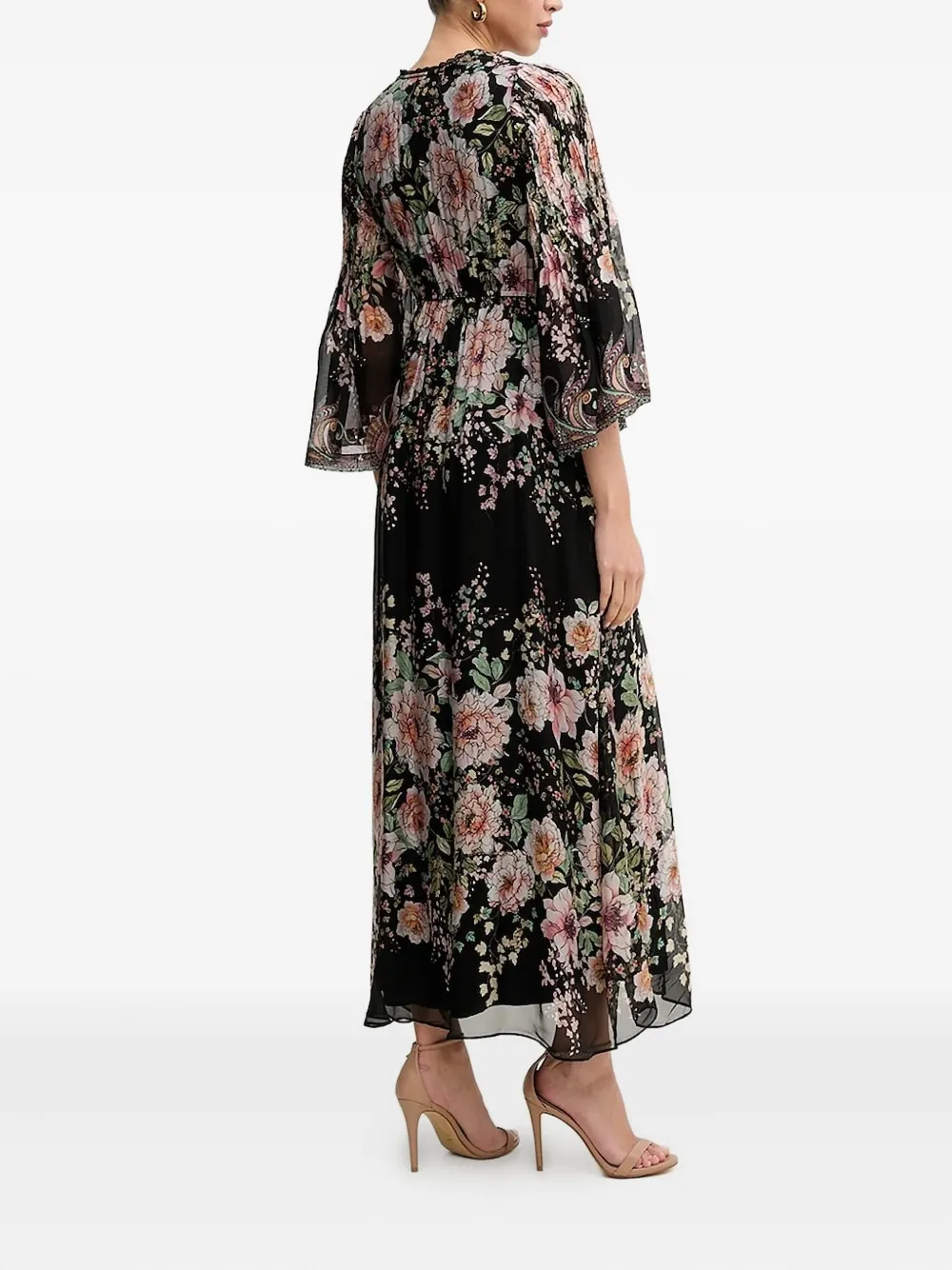 Hale Bob Alanna Floral-print Maxi Dress In Black