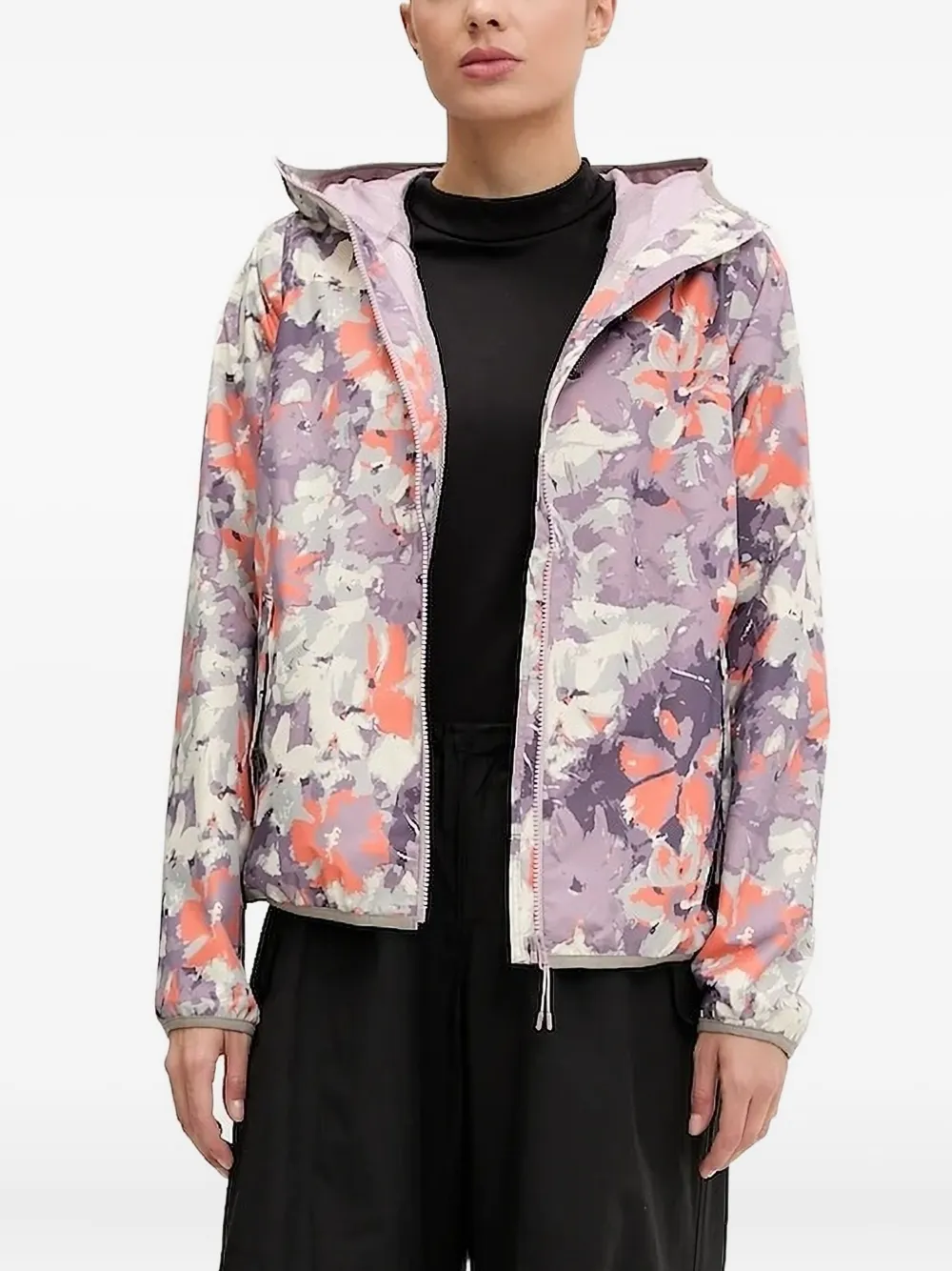 Helly Hansen Floral-print Hooded Jacket In Pink