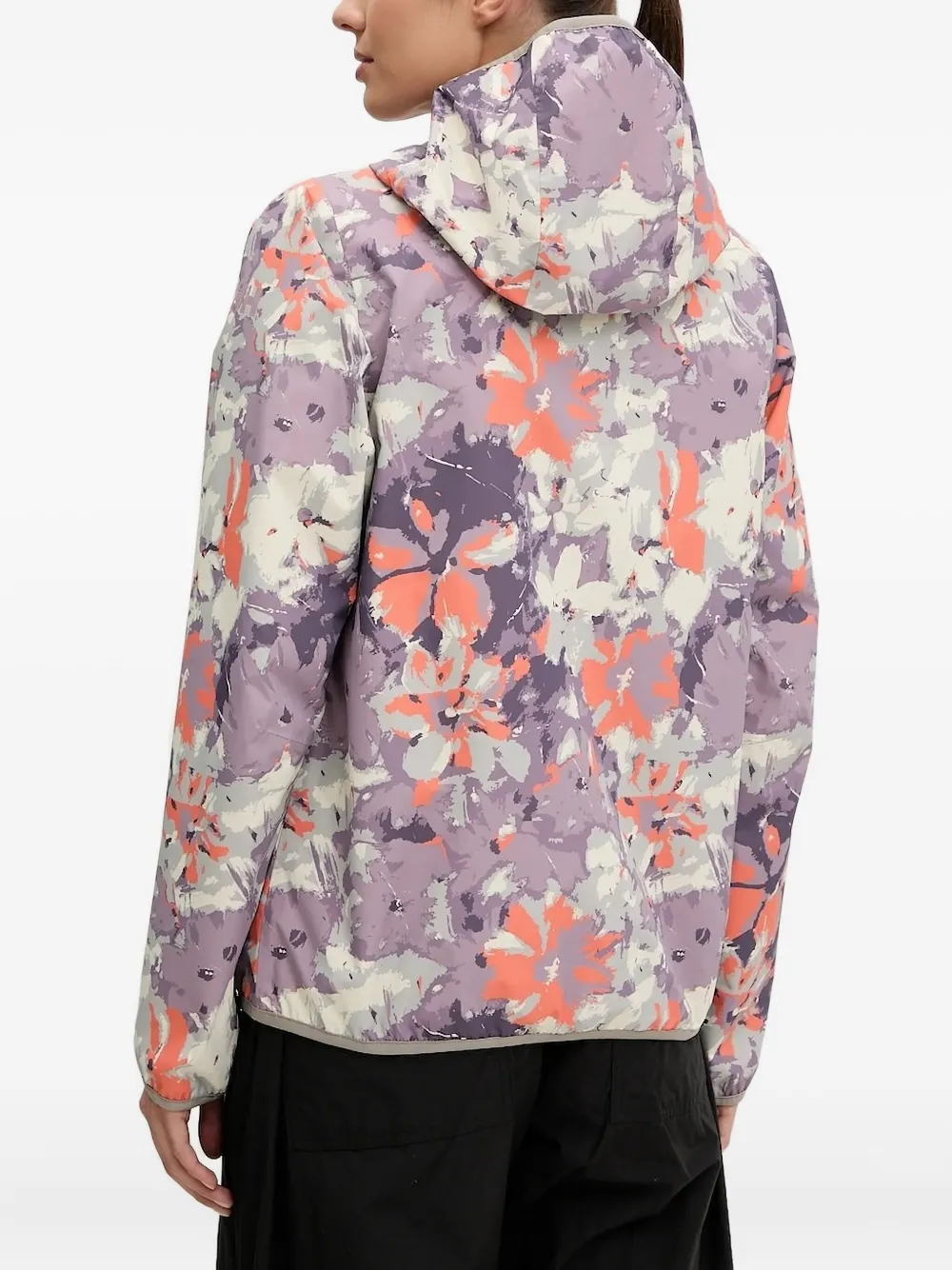 Helly Hansen Floral-print Hooded Jacket In Pink