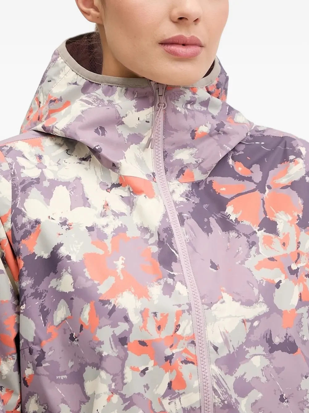 Helly Hansen Floral-print Hooded Jacket In Pink