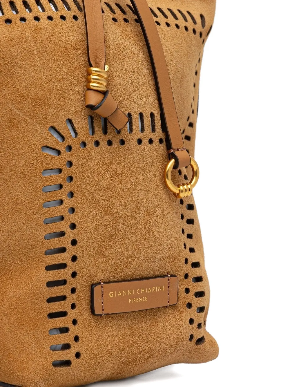 Gianni Chiarini Cut-out Bucket Bag In Brown