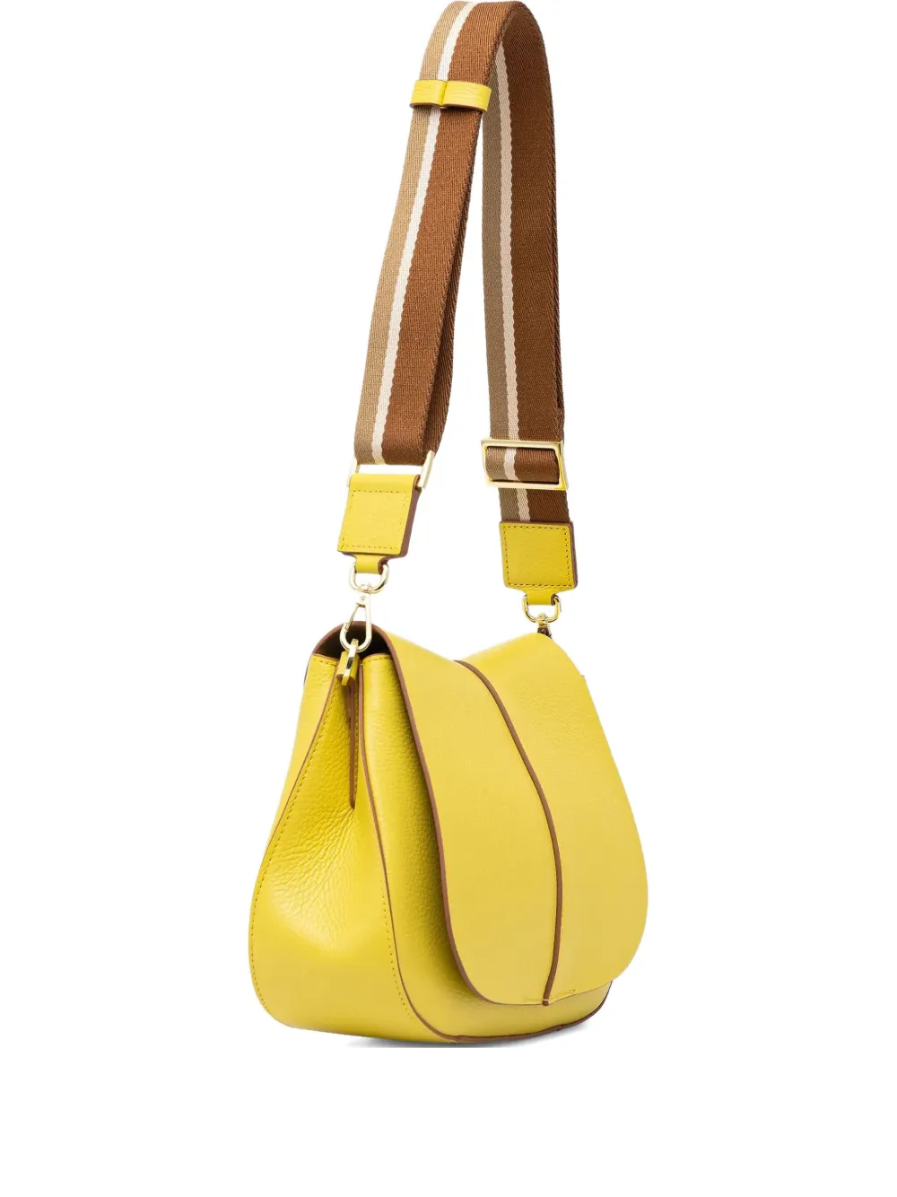 Gianni Chiarini Leather Flap Satchel In Yellow