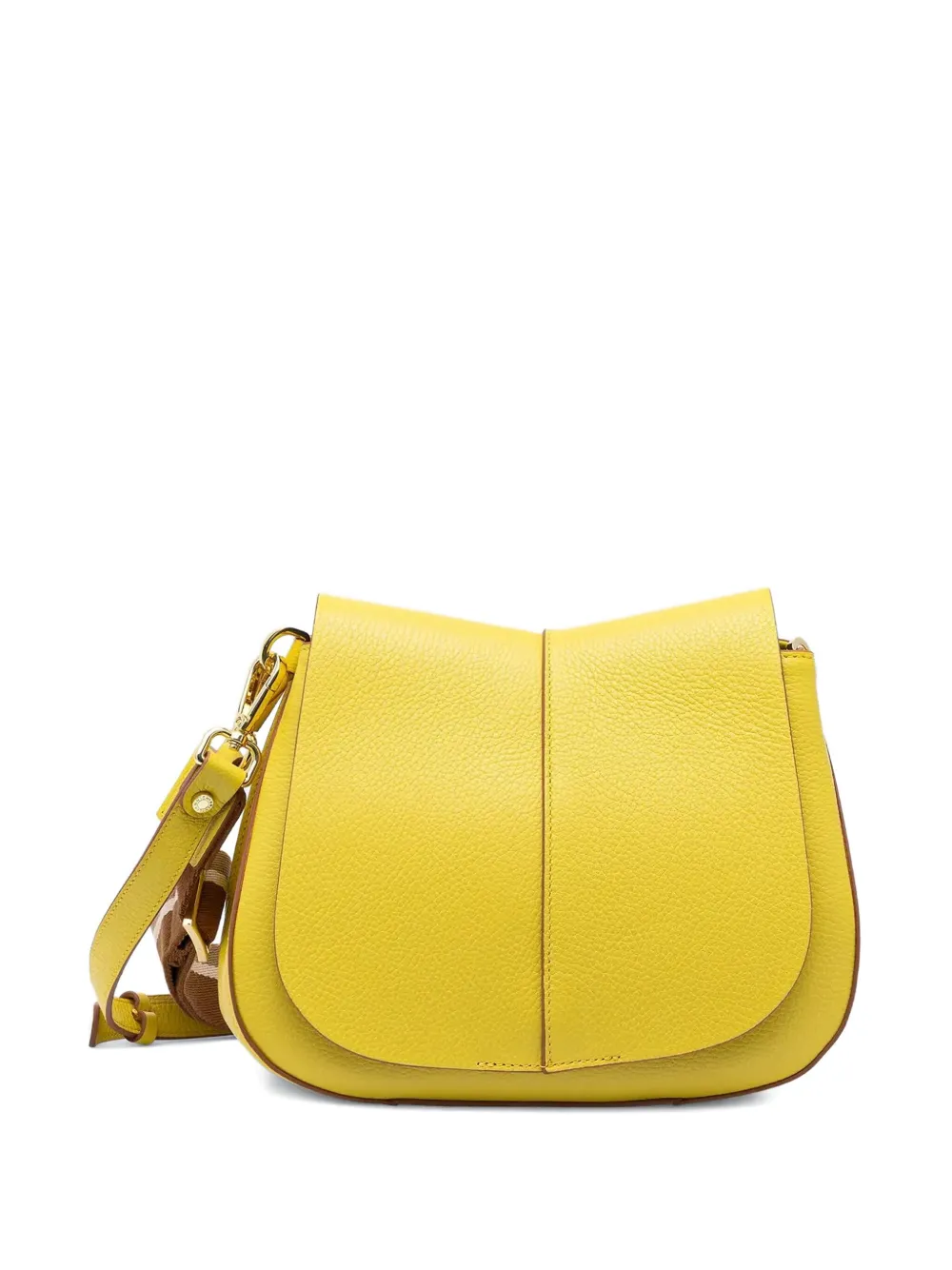 Gianni Chiarini Leather Flap Satchel In Yellow