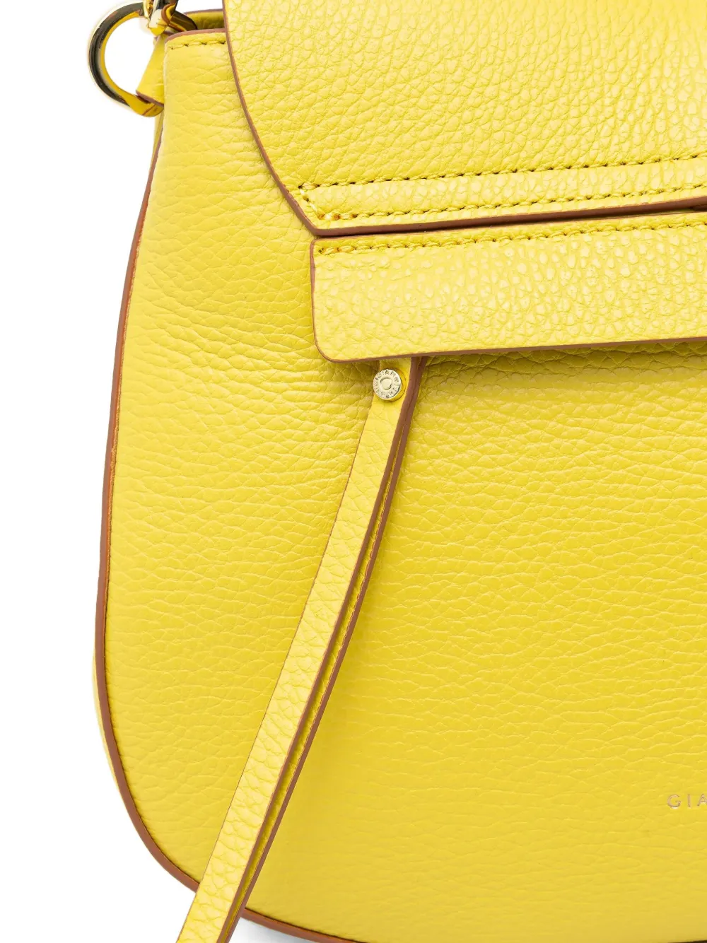 Gianni Chiarini Leather Flap Satchel In Yellow