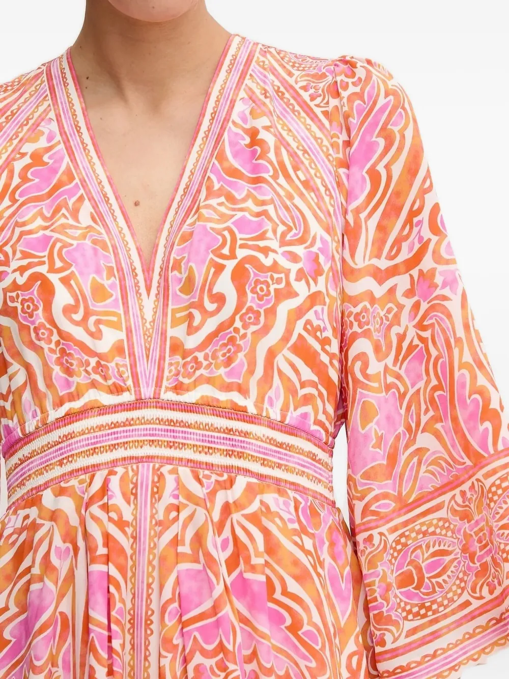 Hale Bob Printed V-neck Maxi Dress In Pink
