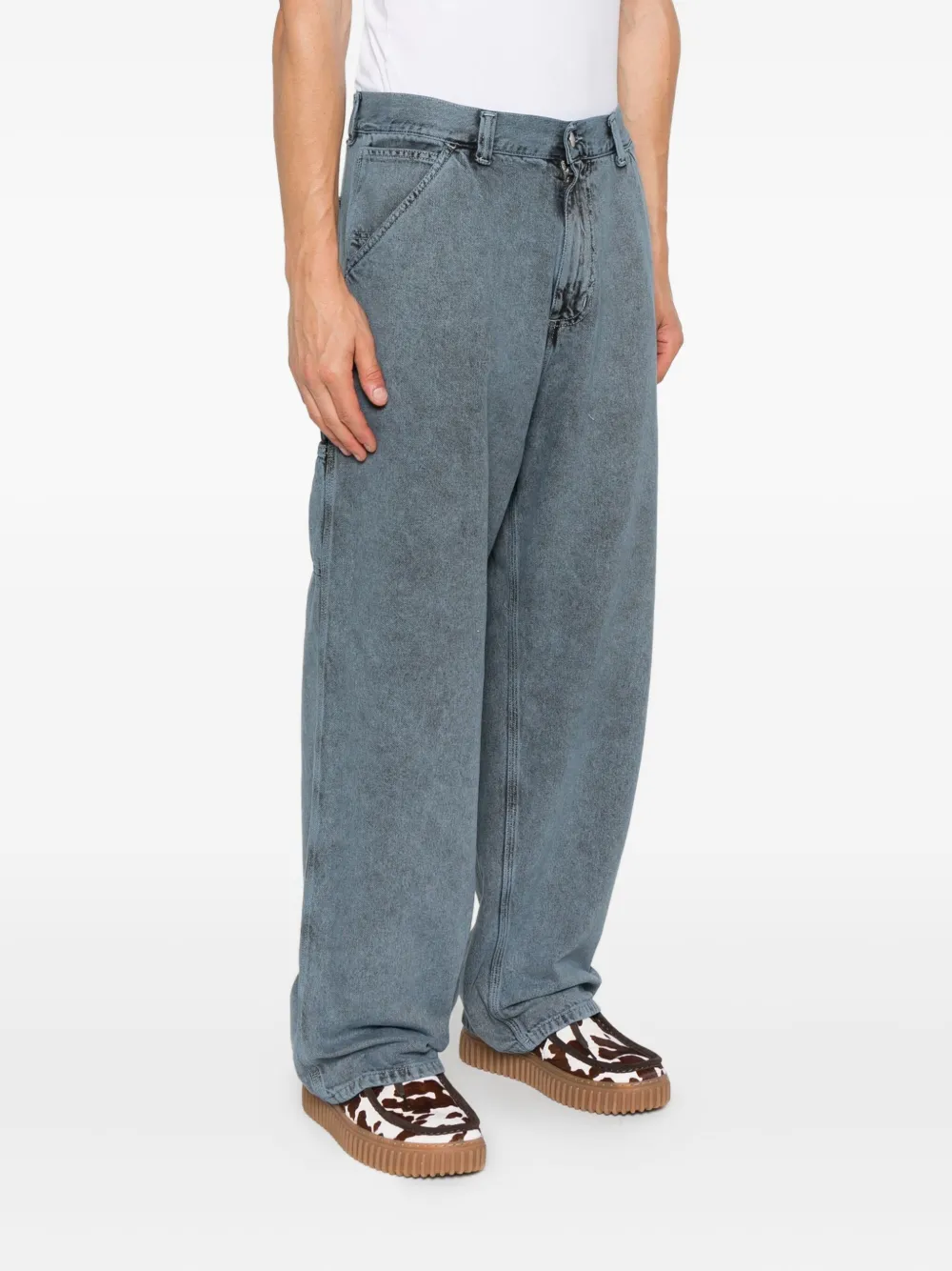 Carhartt WIP OG Single Knee Pant cotton trousers Blauw