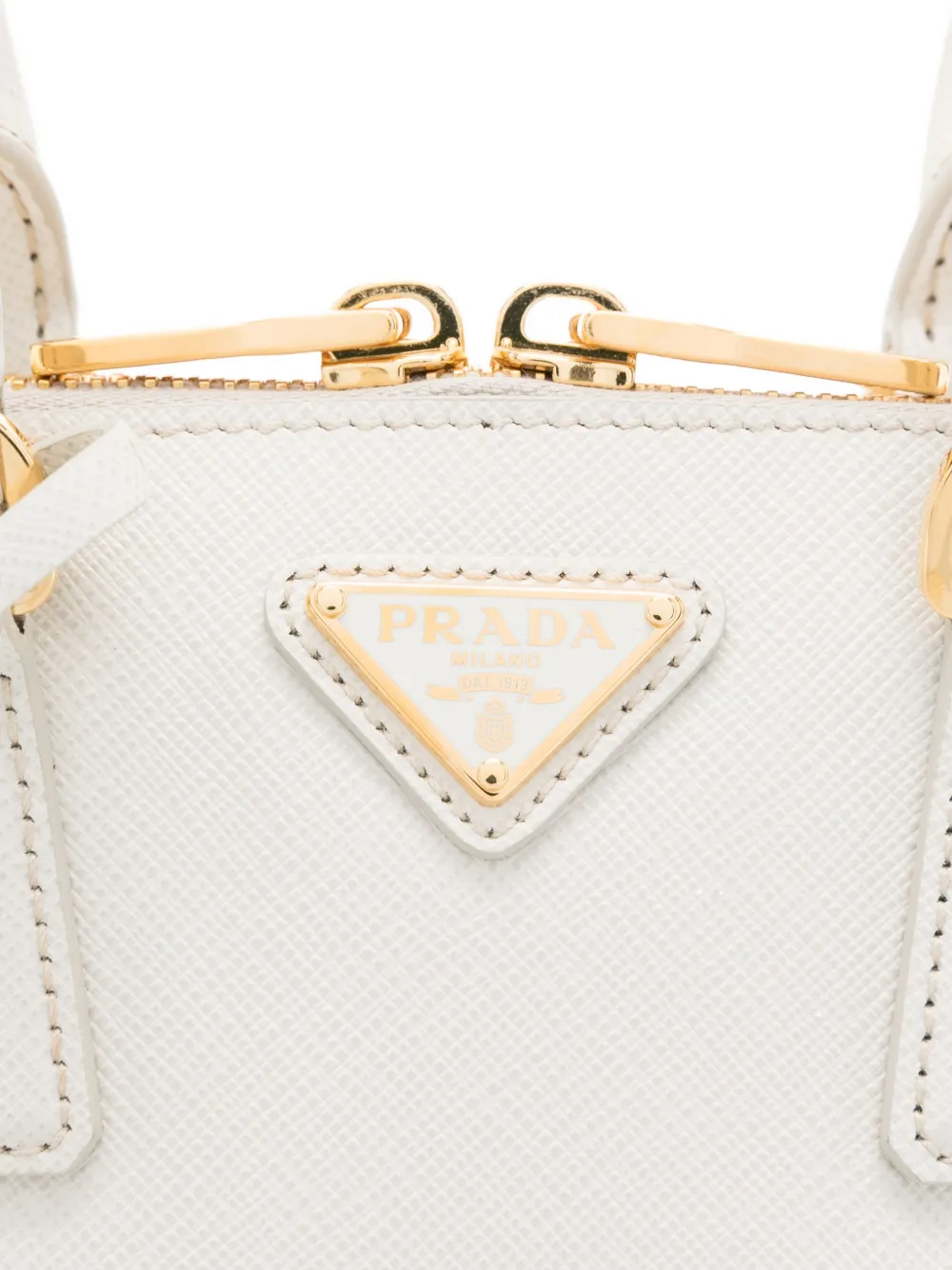 Prada Shopper met rits en handgreep Beige