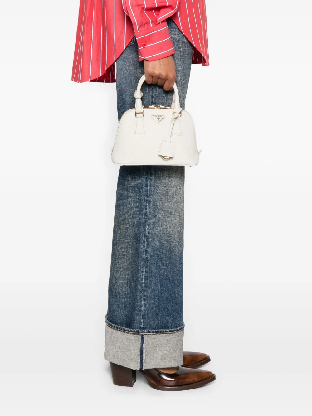 Prada Shopper met rits en handgreep - Beige