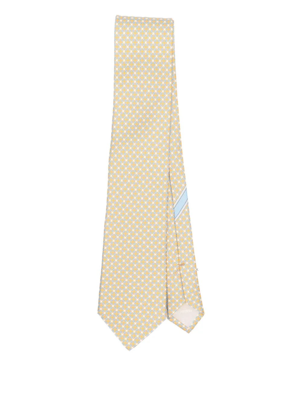 Ferragamo geometric-pattern silk tie Geel
