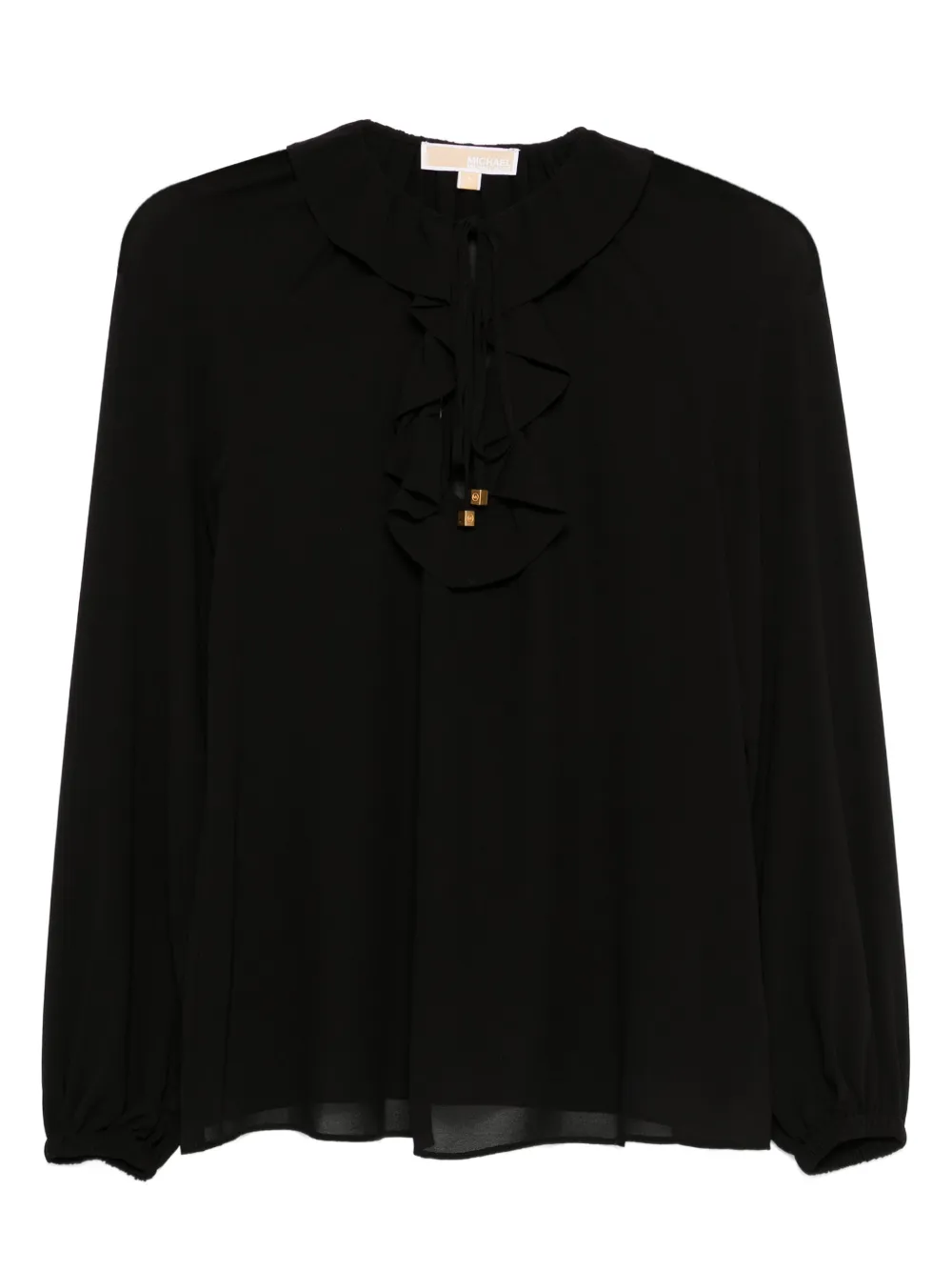 Michael Kors ruffled-neck blouse Zwart