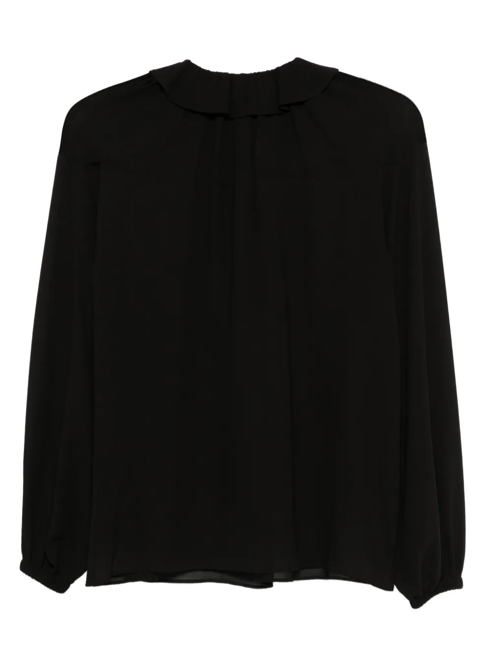 Michael Kors ruffled-neck blouse Zwart