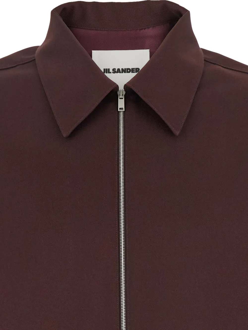 Jil Sander Overhemd met klassieke kraag en rits Rood