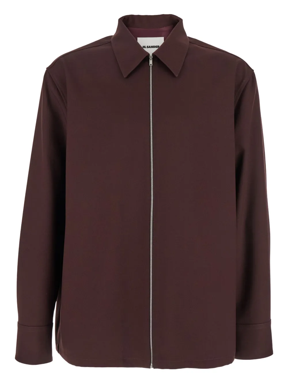 Jil Sander Overhemd met klassieke kraag en rits Rood