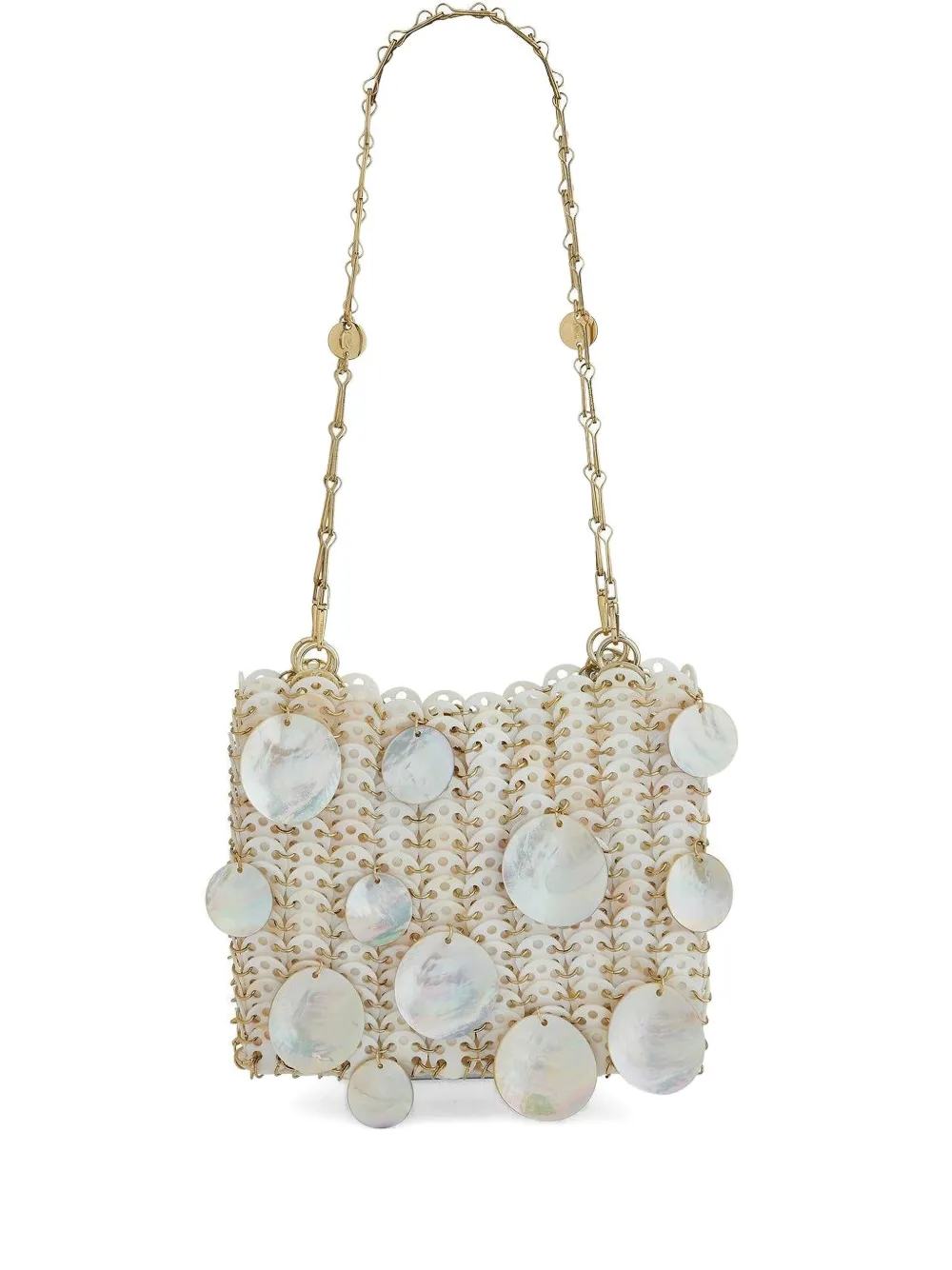 Rabanne 1969 shell-embellished chain mini bag | Neutrals | Image 1