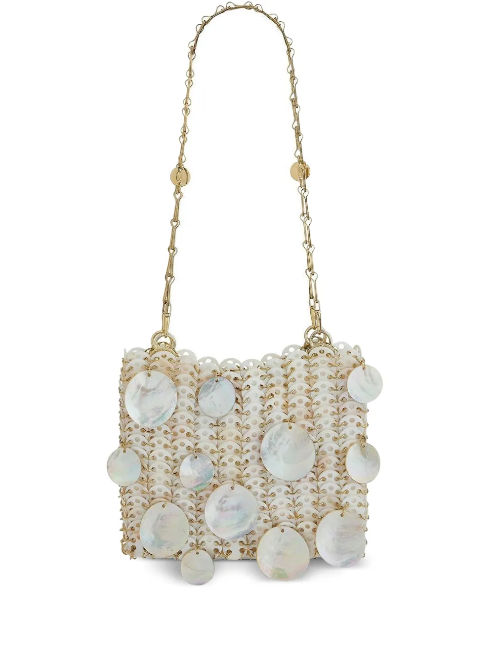 Rabanne 1969 shell-embellished chain mini bag | Neutrals | Image 1