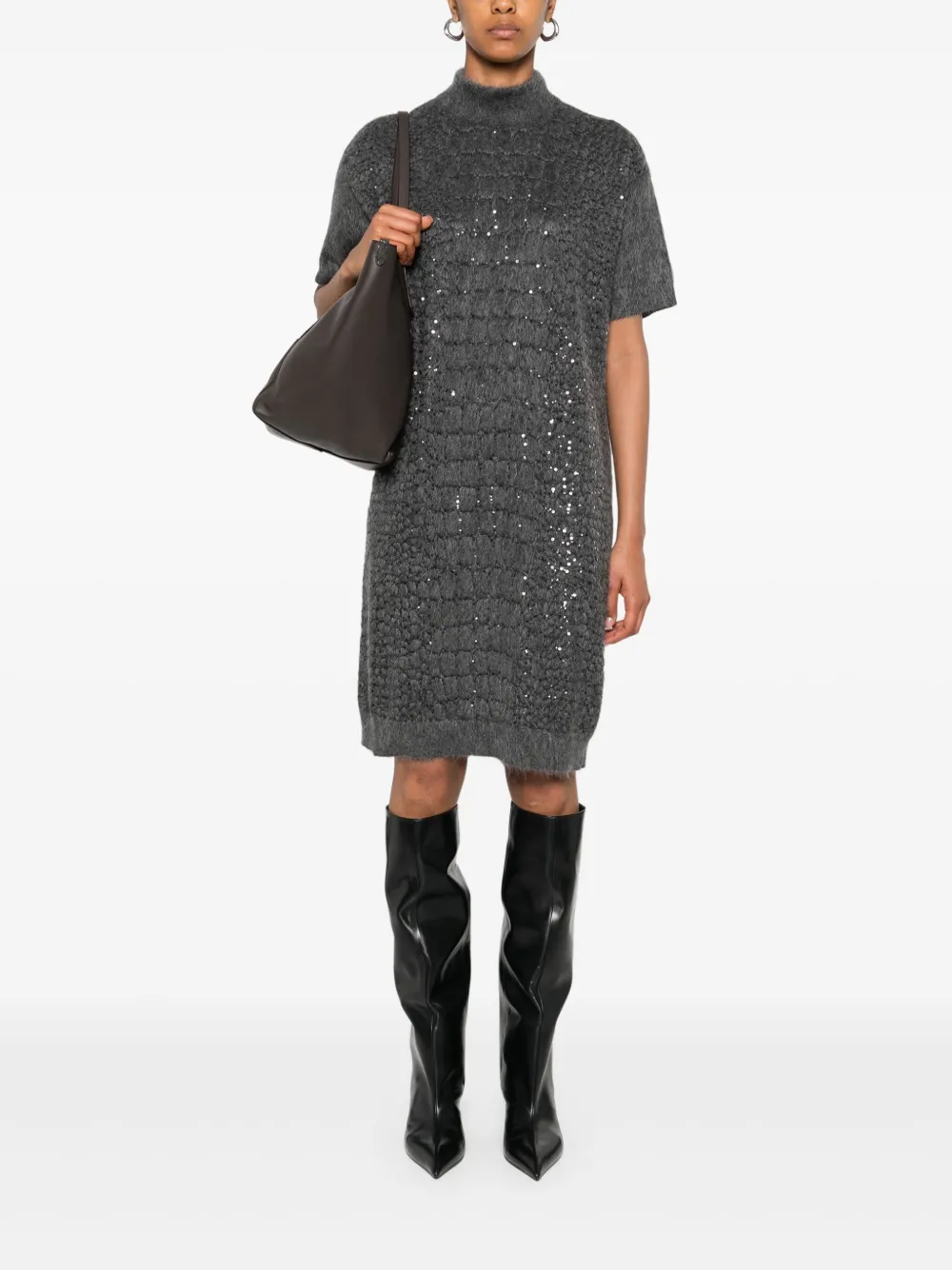 Brunello Cucinelli sequin-embellished high-neck dress | Day Dresses | Image 2