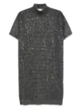 Brunello Cucinelli sequin-embellished high-neck dress - Grey