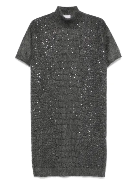 Brunello Cucinelli sequin-embellished high-neck dress