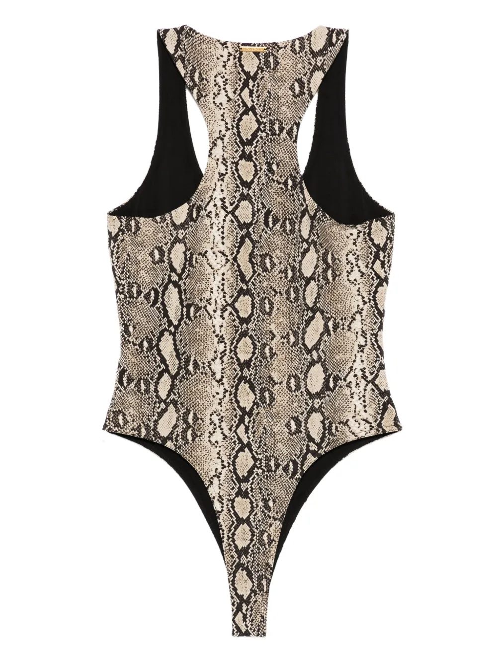 Michael Kors snakeskin racerback bodysuit Beige