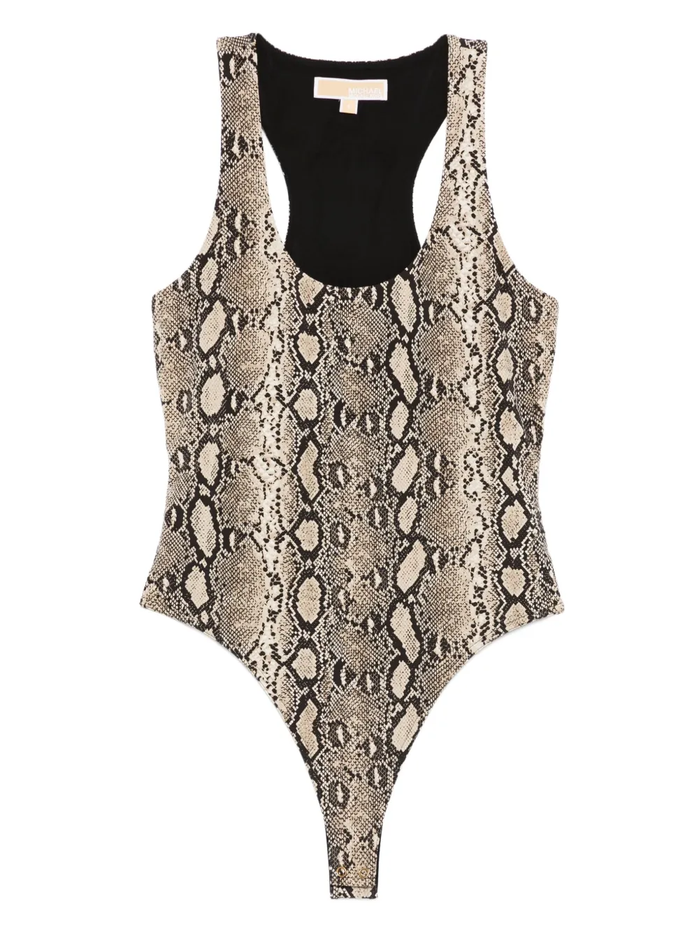 Michael Kors snakeskin racerback bodysuit Beige