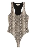 Michael Michael Kors snakeskin racerback bodysuit - Neutrals