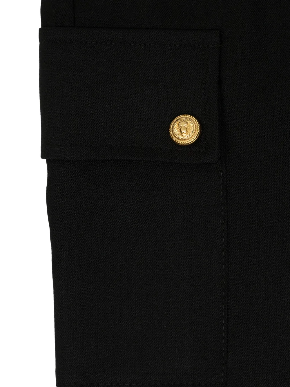 Balmain Kids gold-button cargo trousers Zwart