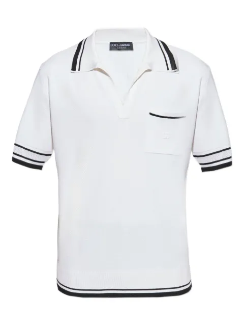 Dolce & Gabbana striped-trim polo-neck top