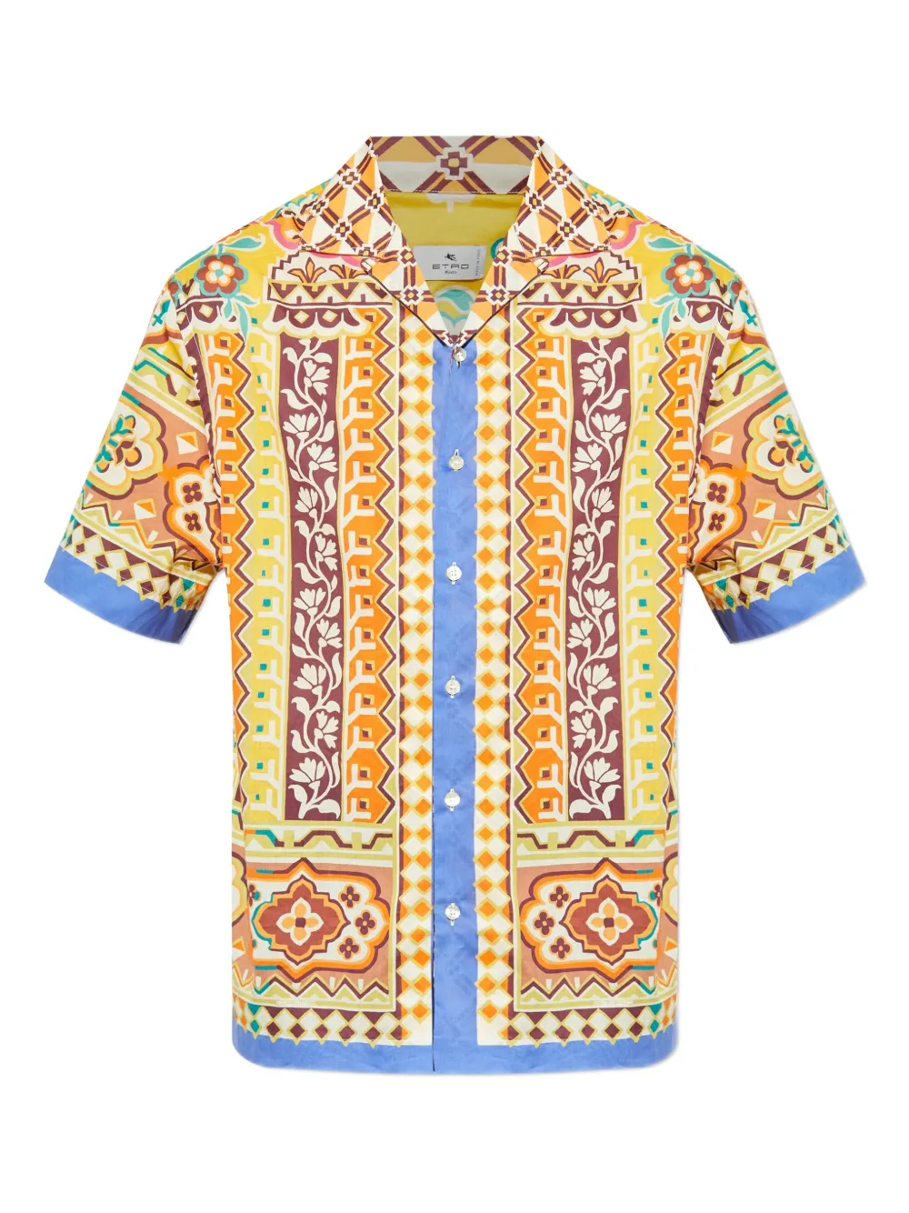 ETRO geometric-patterned short-sleeve shirt Veelkleurig