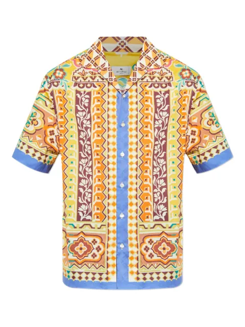 ETRO قميص بأكمام قصيرة وبنقش هندسي