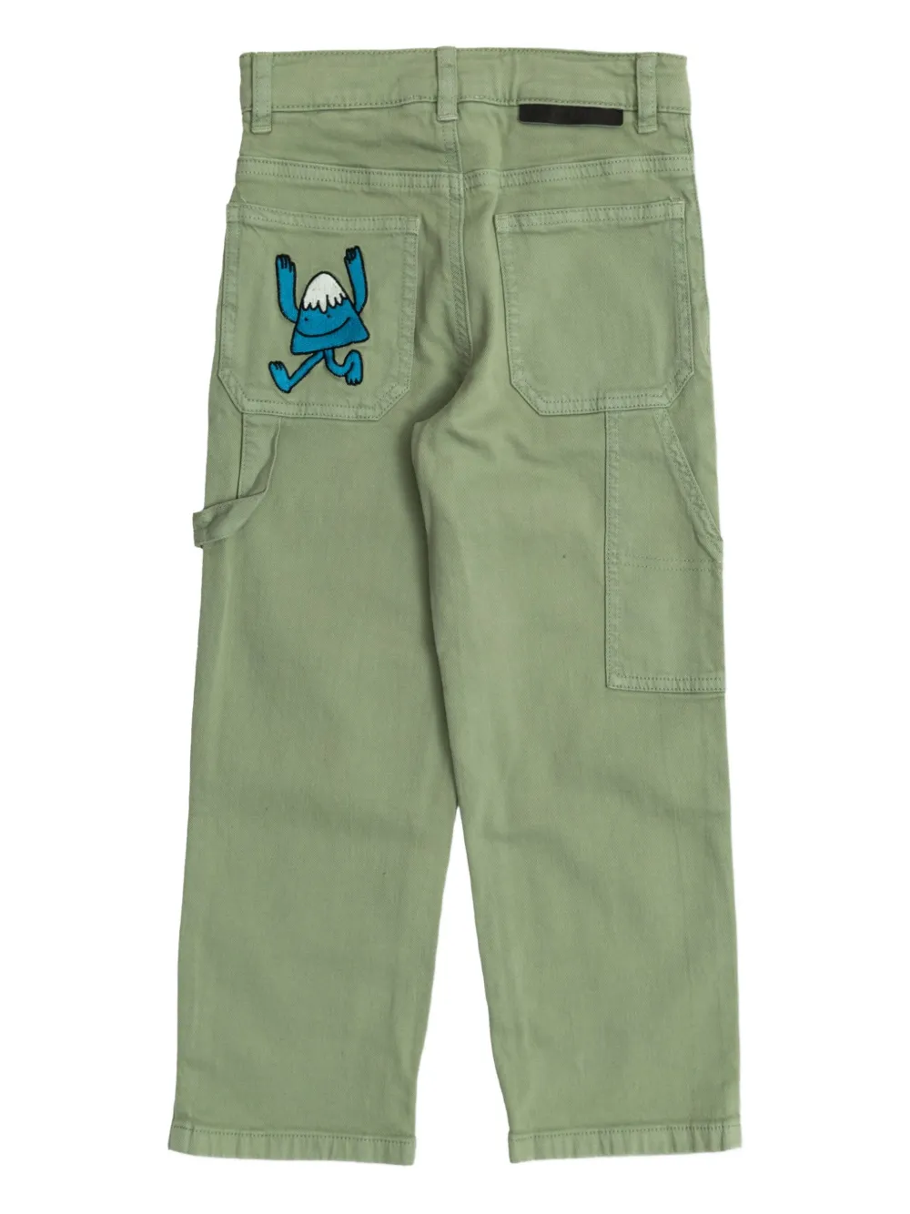 Stella McCartney Kids cartoon-patch utility trousers Groen