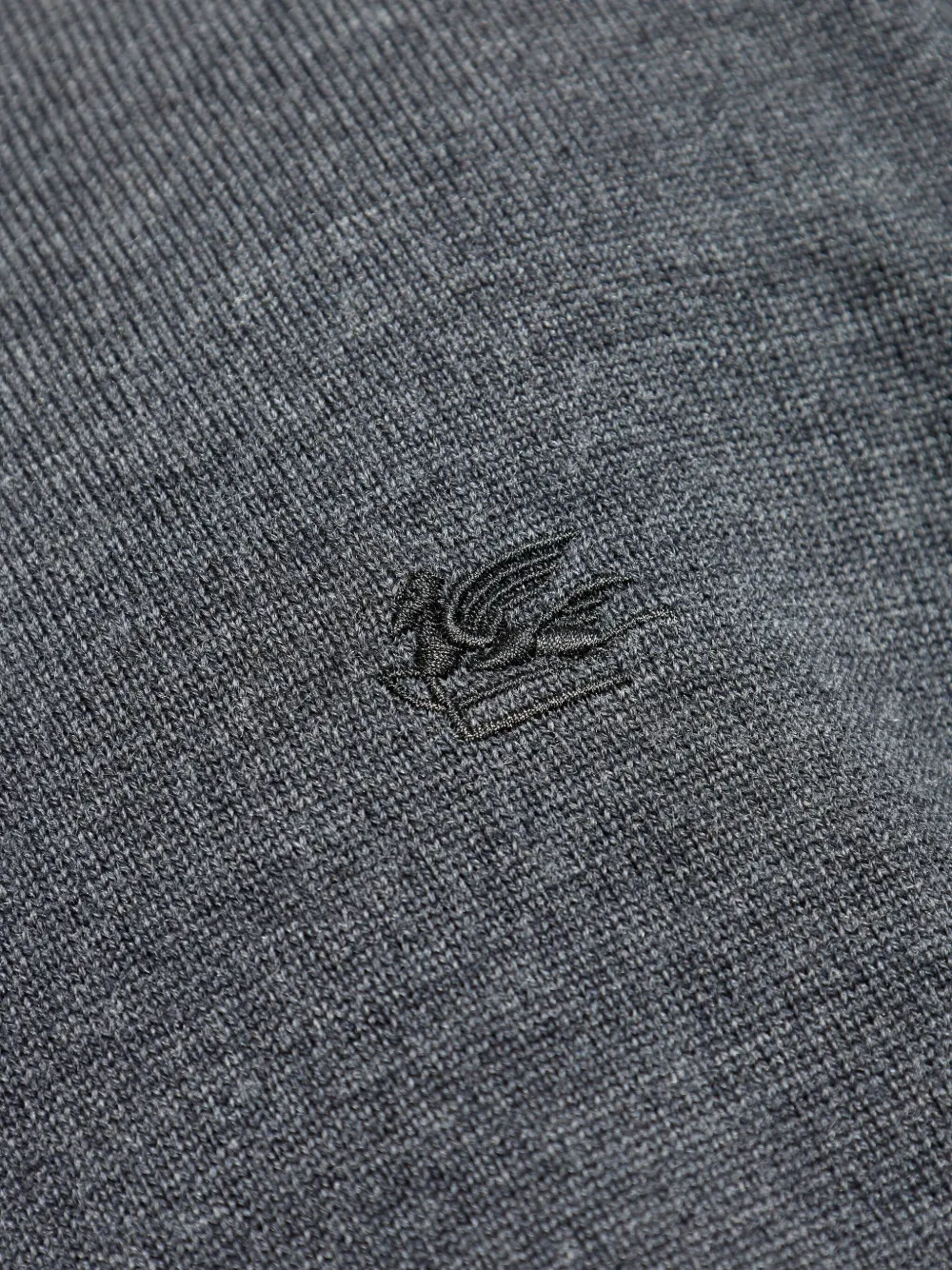 ETRO logo-embroidered turtleneck sweater Grijs