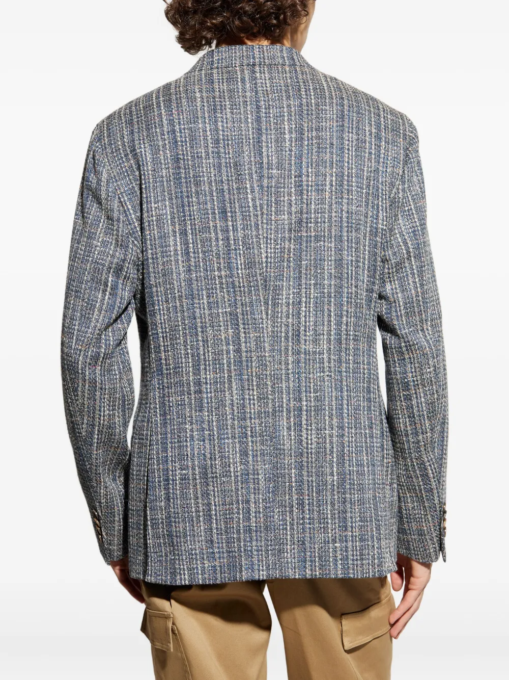 ETRO Tweed blazer Blauw