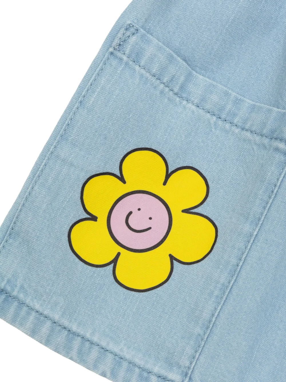 Stella McCartney Kids Spijkerjurk met bloemenpatch Blauw