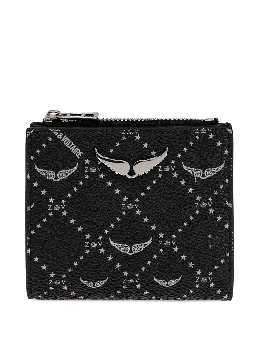 Zadig&Voltaire wings-plaque zip-around wallet Zwart
