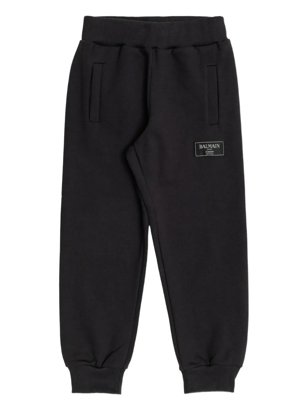Balmain Kids logo-patch track pants Zwart