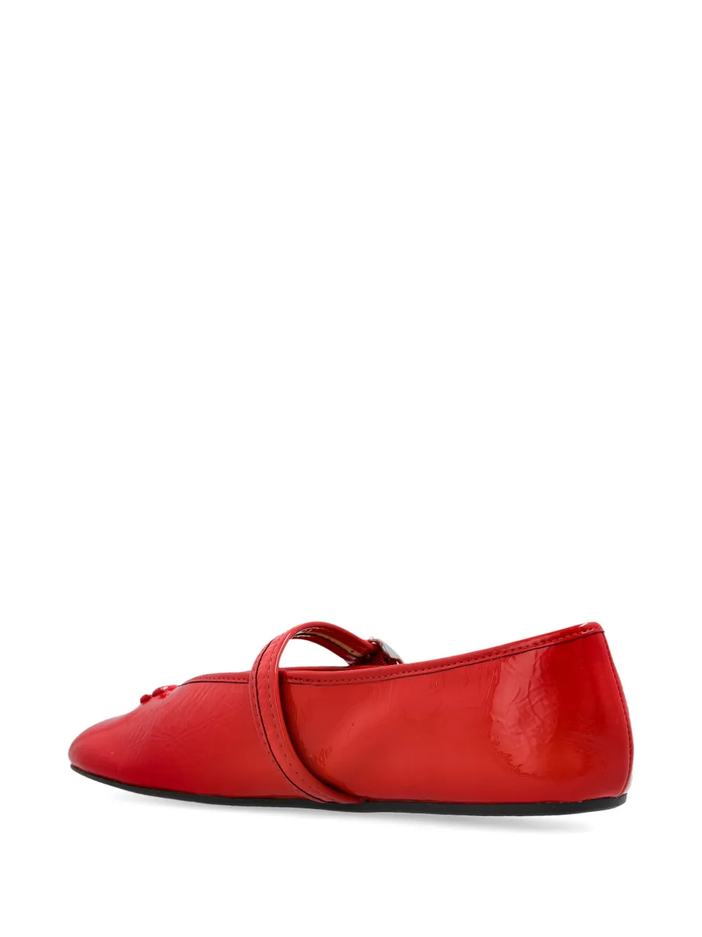 Coach buckle-strap patent leather ballet flats Rood